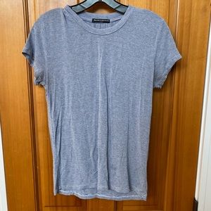 Brandy Melville blue and white striped tee shirt